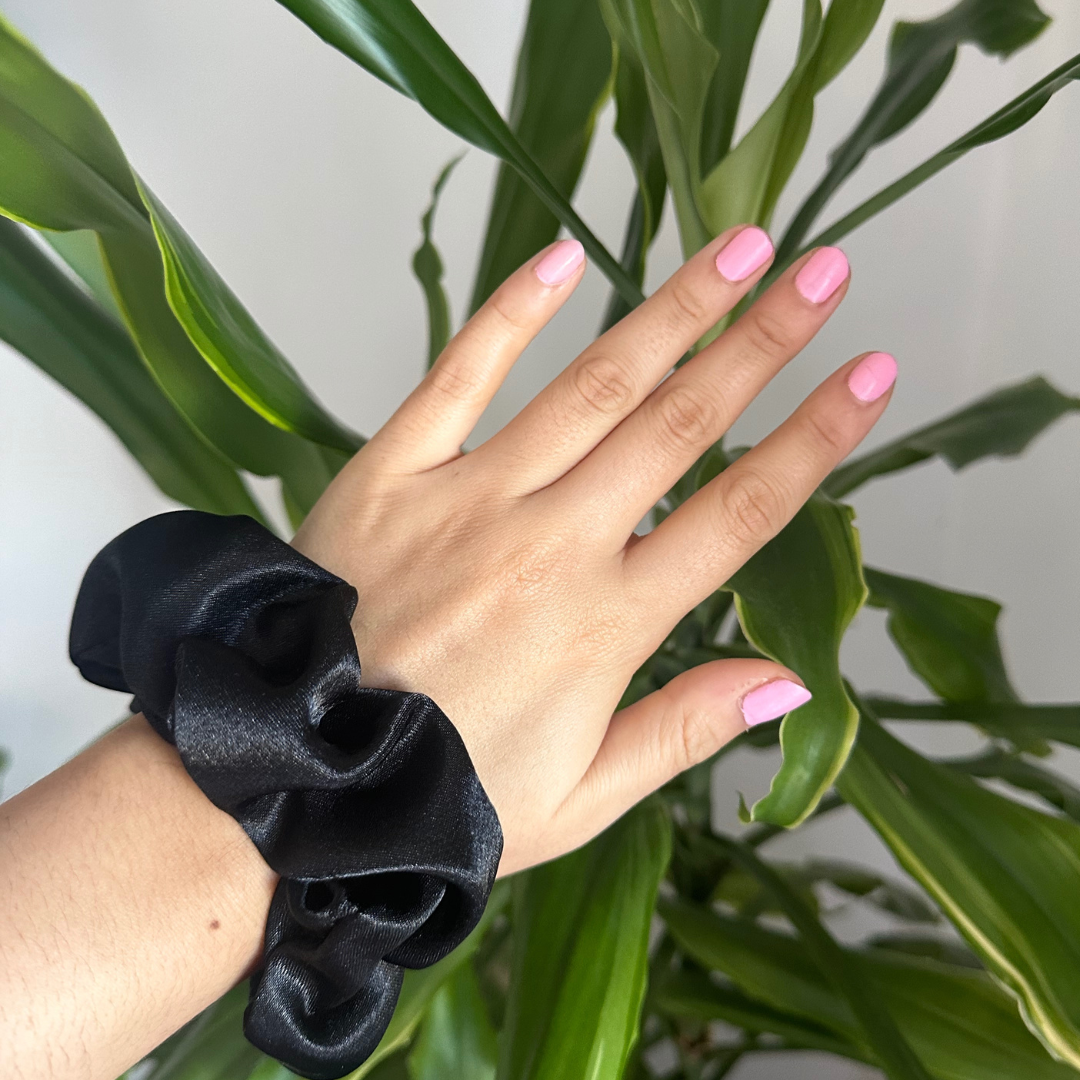 Black Silk Scrunchie