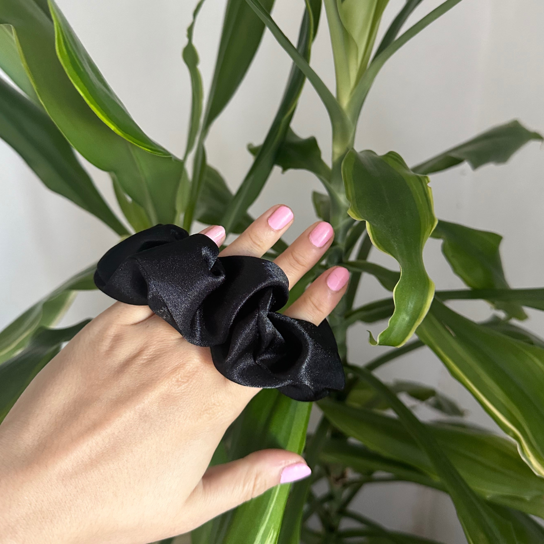 Black Silk Scrunchie