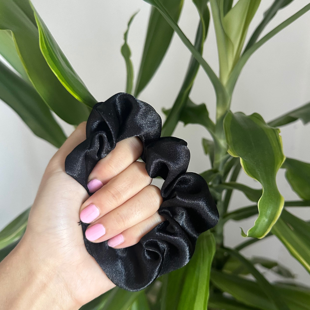 Black Silk Scrunchie