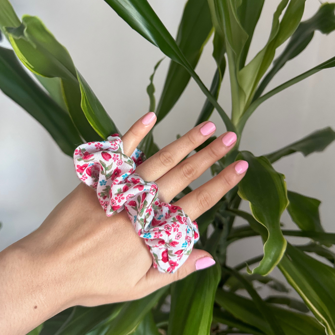 Floral Cotton Scrunchie