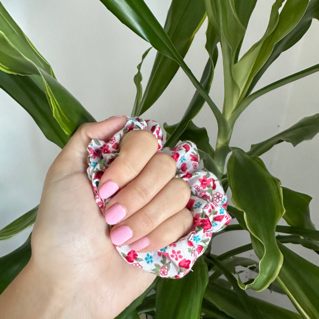 Floral Cotton Scrunchie